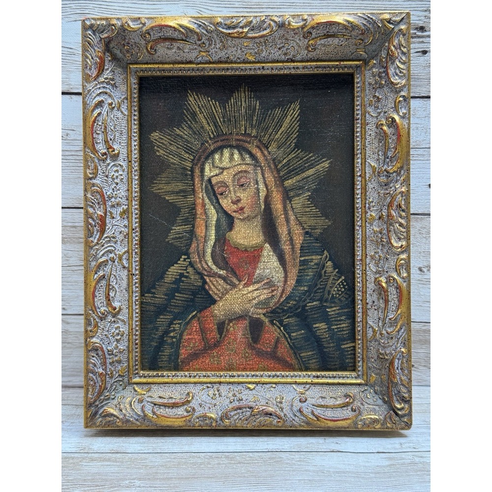 Miguel Angel Santa Fe La Dolorosa Spanish Colonial Cusco Style Framed Art 7.75"